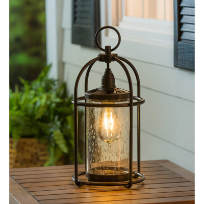 Lampe suspendue extérieure à énergie solaire en métal noir, ampoule Edison, 16,7 pouces