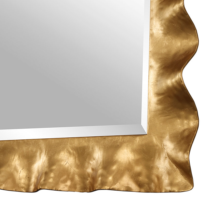 Miroir mural Edith, Feuille d'or légèrement vieillie