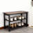Entryway Storage Bench With Shoe Rack, 27" Wide Hallway Bench With Seating, Rustic Wood Top & Metal Frame, 2-tier Shoe Organizer For Entryway, Bedroom, Or Living Room, Brown