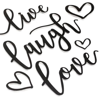 «Live Laugh Love», art mural en métal - ensemble de 6 pièces pour la décoration du salon