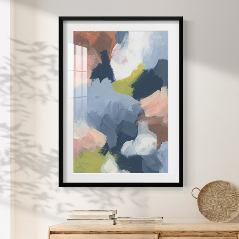 Atmosphère douce indigo I - impression encadrée, H 28,5 po x l 20,5 po, Noir
