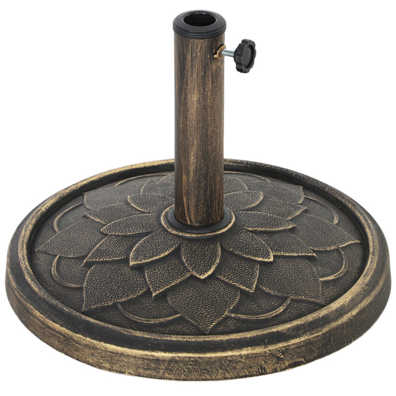Outsunny 12kg Resin Garden Parasol Base for 32, 38, 48 mm Poles Bronze Tone