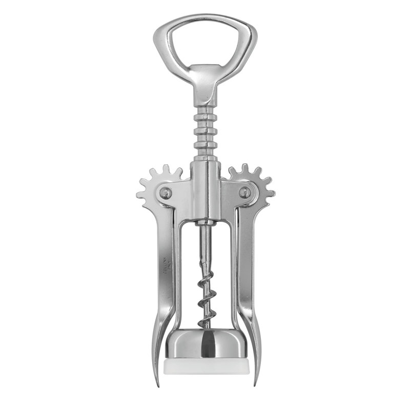 Italian Chrome Winged Corkscrew with Plastic Bottle Top Protector