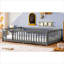 Lit plateforme pour lit d'enfant avec garde-corps de sécurité, construction en bois de pin gris froid