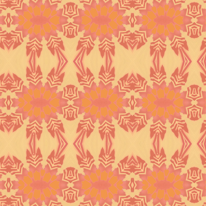 Artémis | Papier peint botanique tropical , Jaune / rouge
