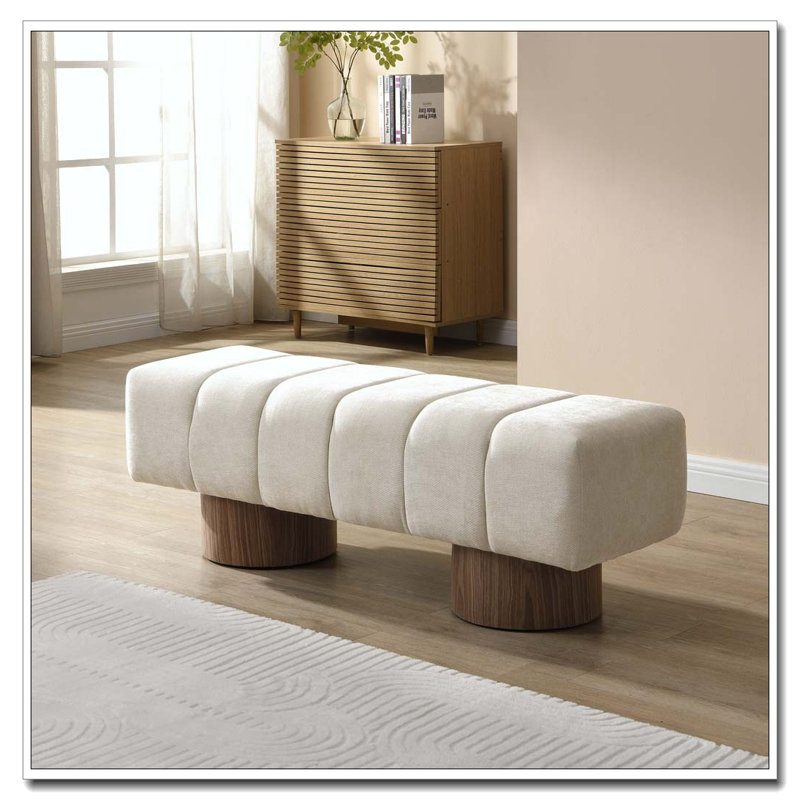 Banc de salle à manger rembourré, Beige