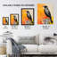 Wall Art Print The Enigmatic Crow Bird Portrait Orange Poster Picture