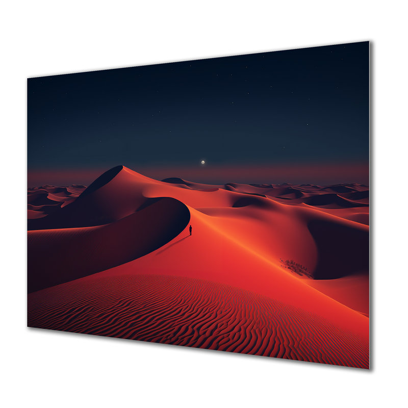 Red Desert Twilight Photo II - désert, art mural en métal, H 12 po x l 20 po x P 1 po