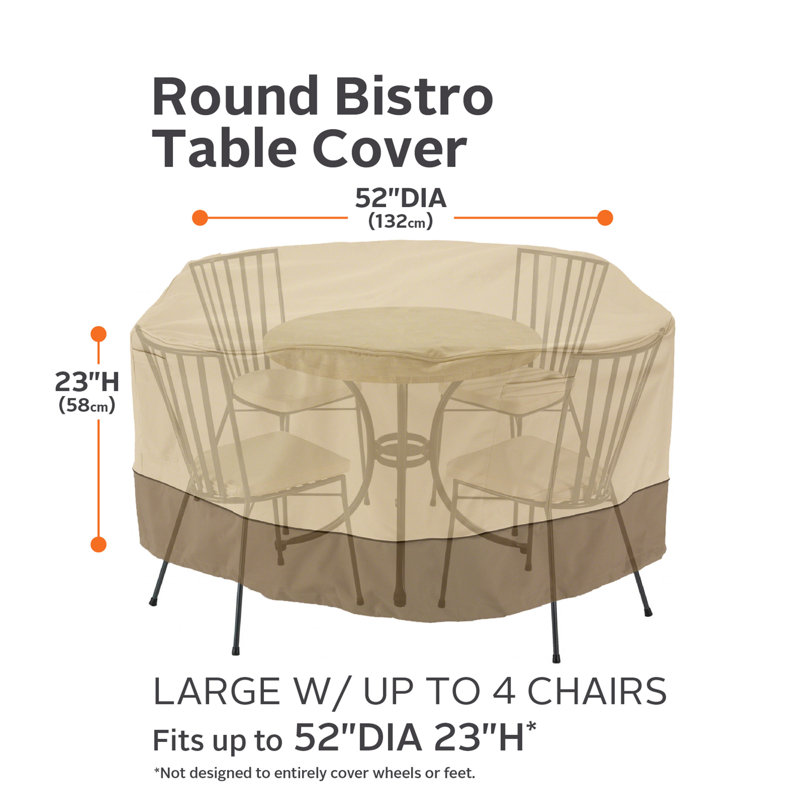 Paulding Outdoor Patio Dining Set Cover, 23" H x 52" W x 52" D