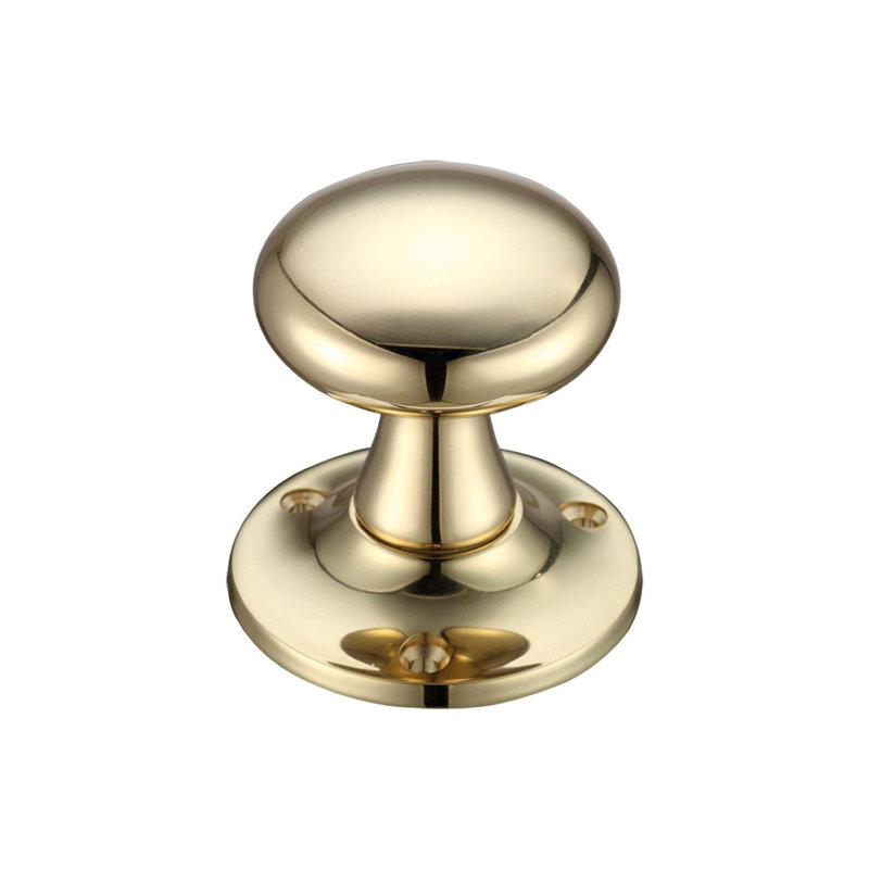 Passage Door Knob, Polished Brass