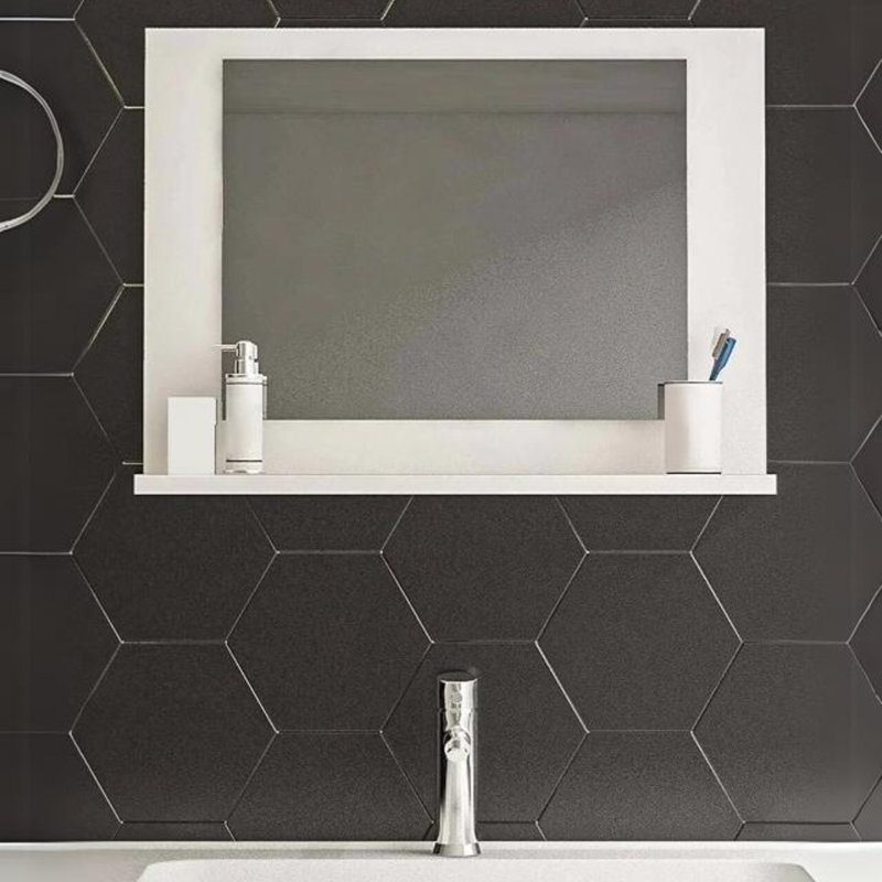 Ezpeleta 60 mm W 45 mm H Framed Mirrored Bathroom Cabinets 1 Shelves with Mirror, White