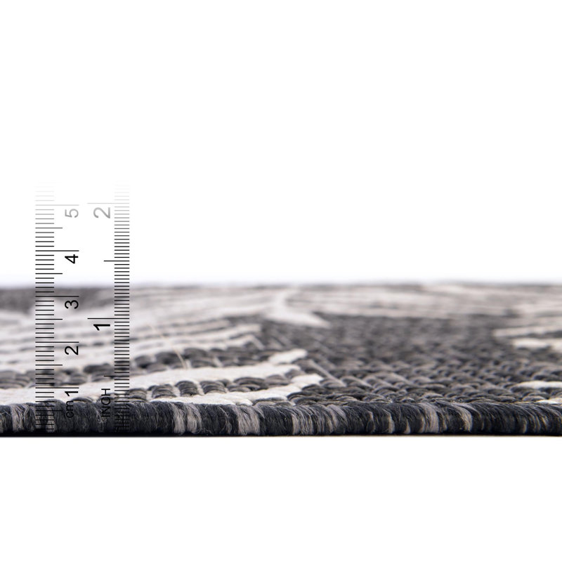 Tapis d'extérieur Kona couleur charcola, Rond 13 pi