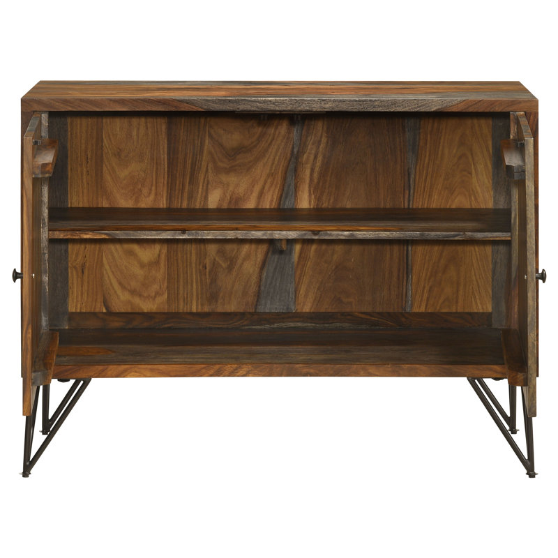 Armoire de rangement en bois Sheesham Jelena, Brun