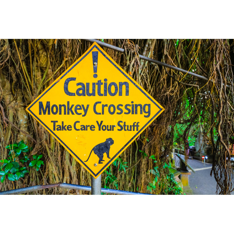 Caution Sign - Wrapped Canvas Print, 61cm H x 91cm W x 3.8cm D
