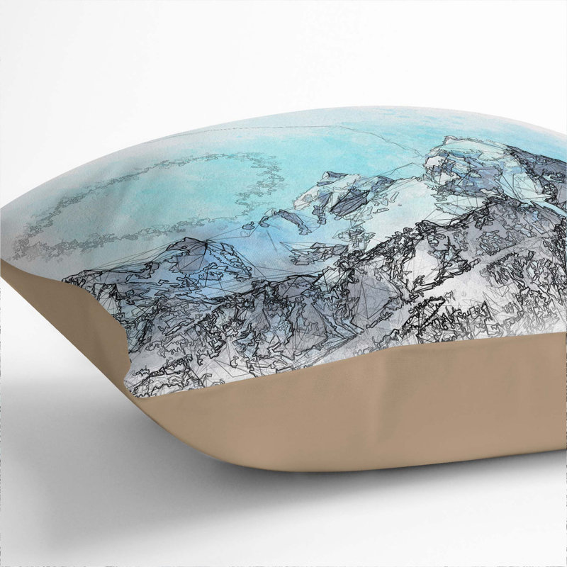 Mountain Cushion with Filling, Stone, 55cm H x 55cm W x 20cm D