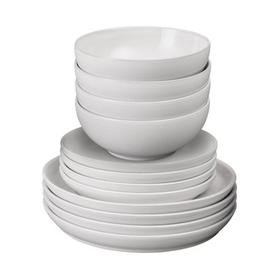 Denby Elements 12 Piece Coupe Dinnerware Set, Service for 4