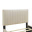 Lit plateforme tapissier simple en velours avec lit gigogne simple, beige