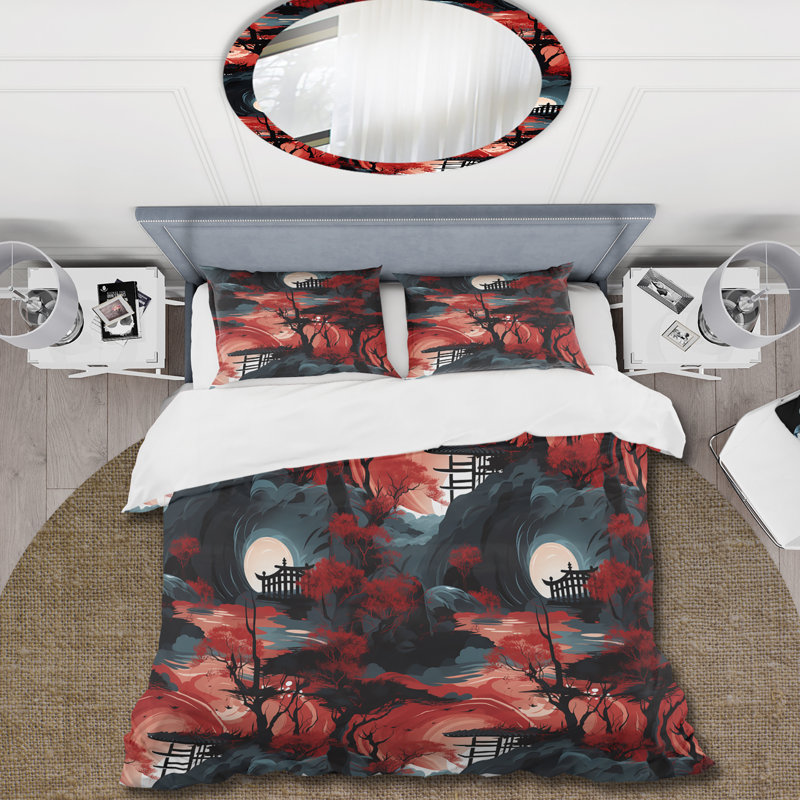 Ensemble de housse de couette Holde, Housse de couette pour grand lit et 2 taies décor