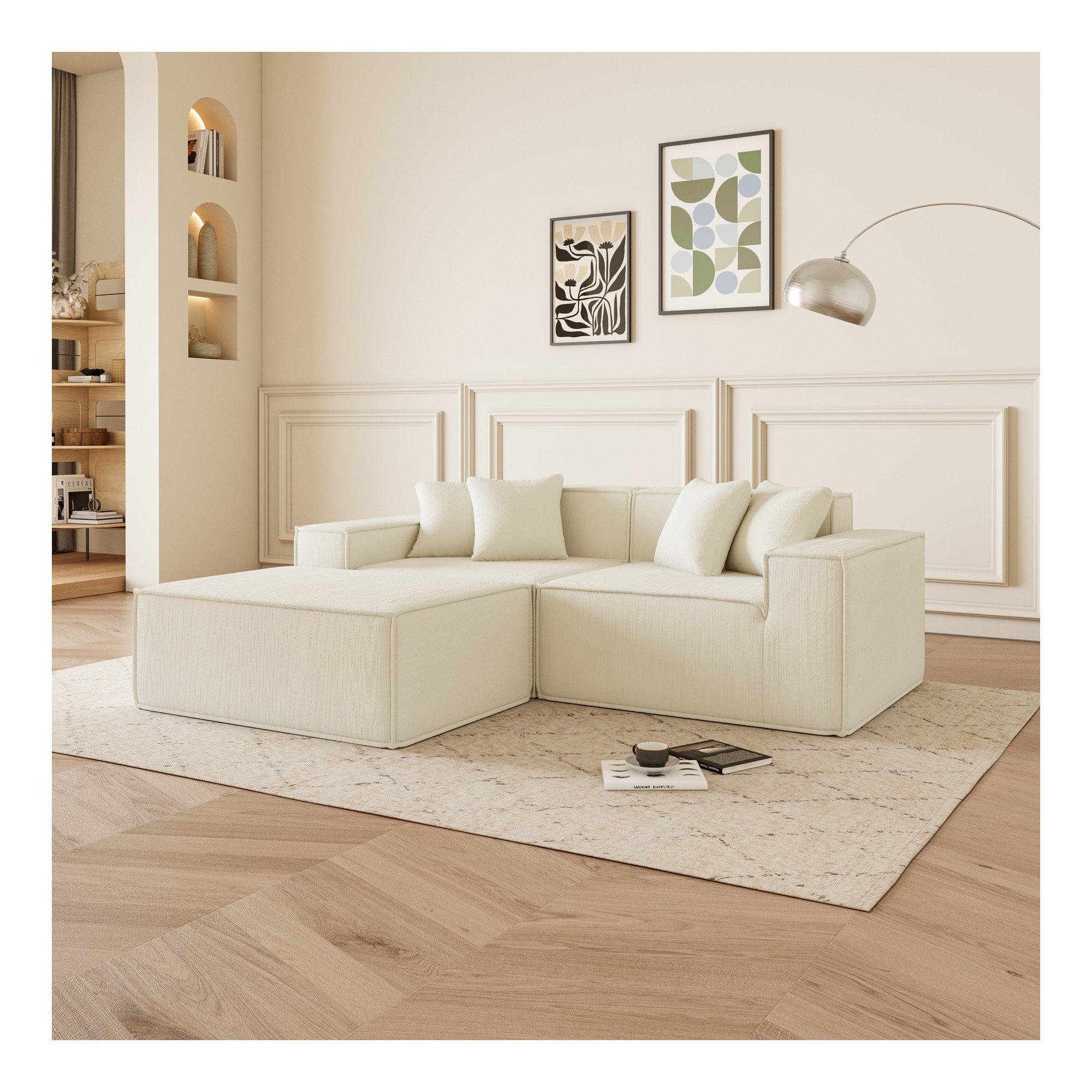 Latitude Run® Modular L-Shaped Sectional Sofa with Reversible Chaise ...