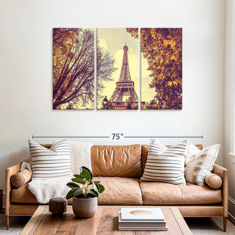 Tour Eiffel Sebbie en automne, H 36 po x l 57 po