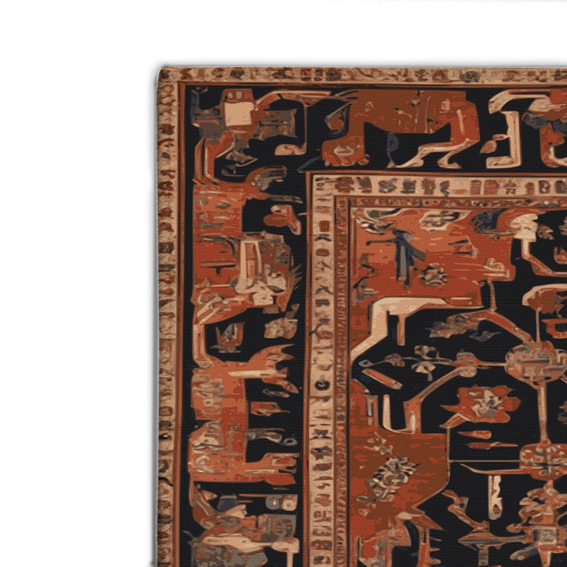 Tapis d'intérieur et d'extérieur brun Persian, Rectangulaire 2 pi x 3 pi