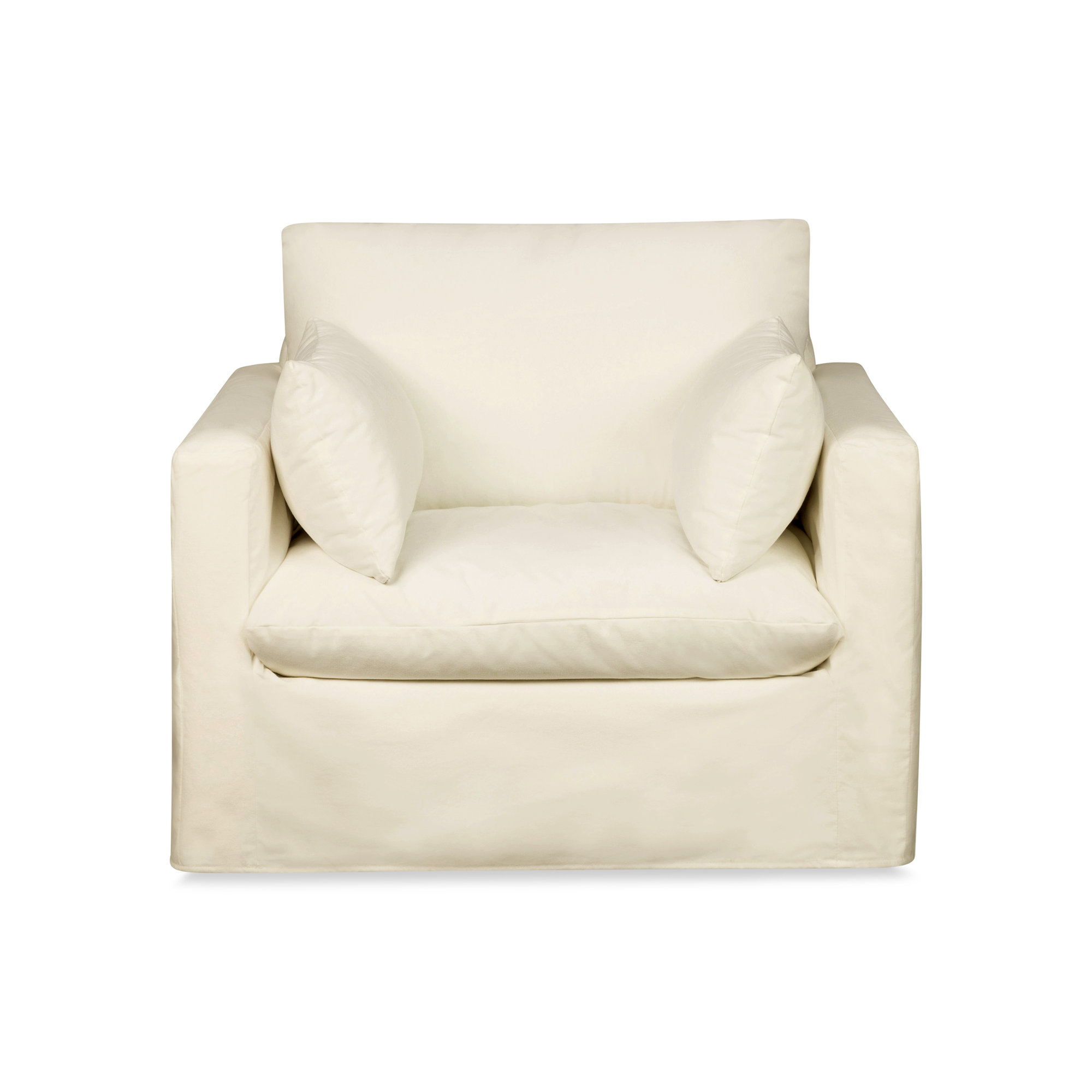 Luna Slipcovered Chair and a Half, Bayou Natural Canvas