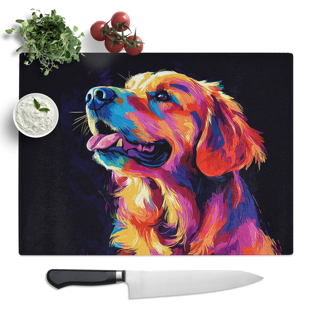 Golden Retriever Dog Vol.2  Glass Chopping Board