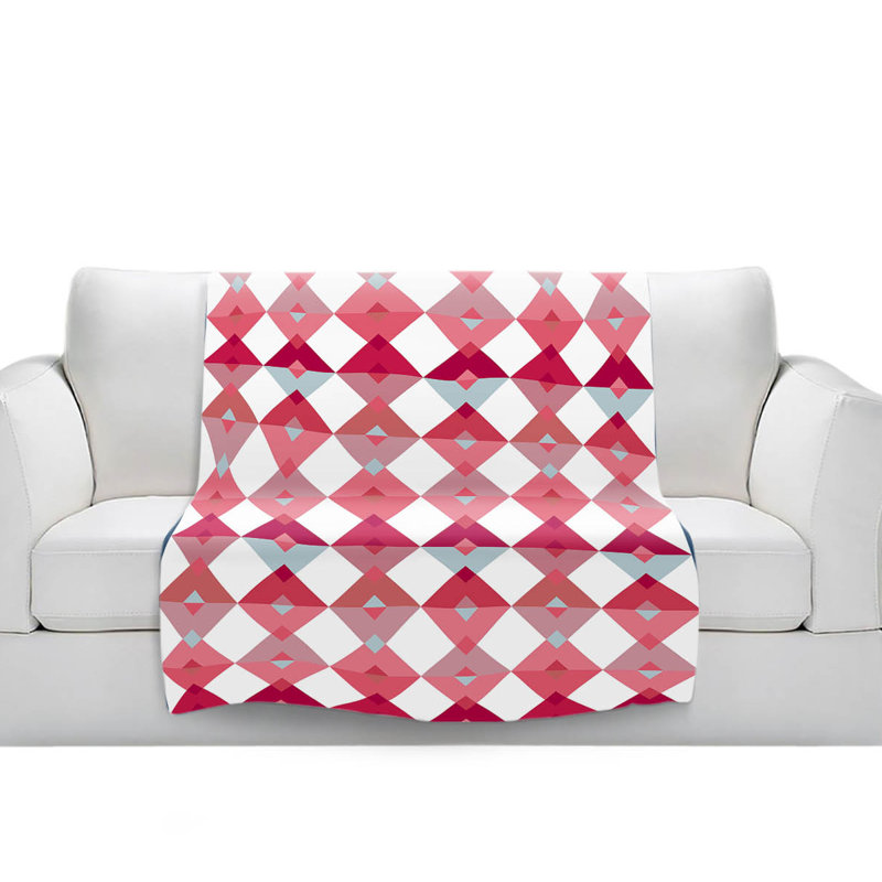 Couverture sherpa douce rose pâle triangles, l 51 po x L 60 po