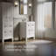 Meuble-lavabo sur pied simple avec lavabo et plateau en quartz Hearthaven-65971650-124966362