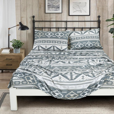 Southwestern Geometric Printed Microfiber Bed Sheet Set