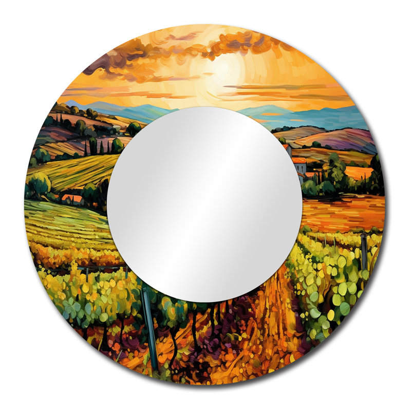 Vangogh Sunlit Vineyard I - miroir Vangogh, 29 po x 29 po