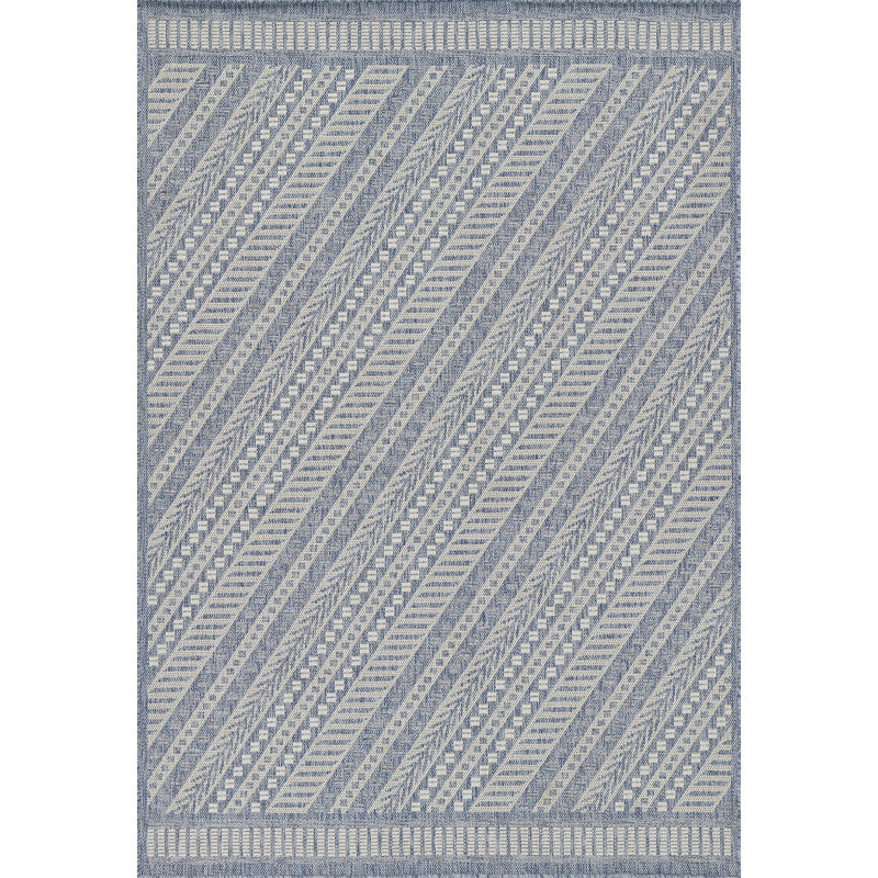 Tapis intérieur / extérieur bleu Fecteau, Rectangle 3 pi 3 po x 5 pi