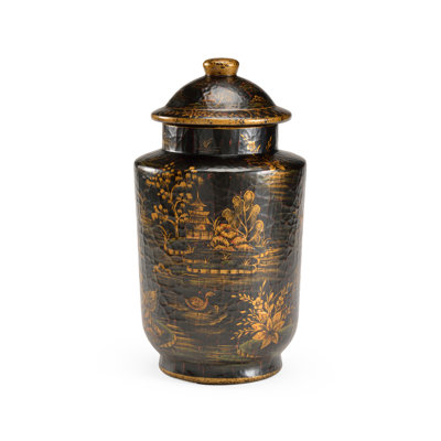Pots en céramique noirs / dorés de 15 po