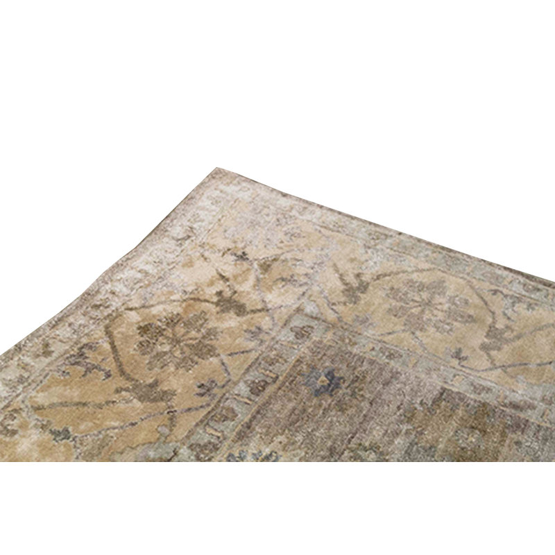 Tapis brun et brun de haute qualité noué à la main