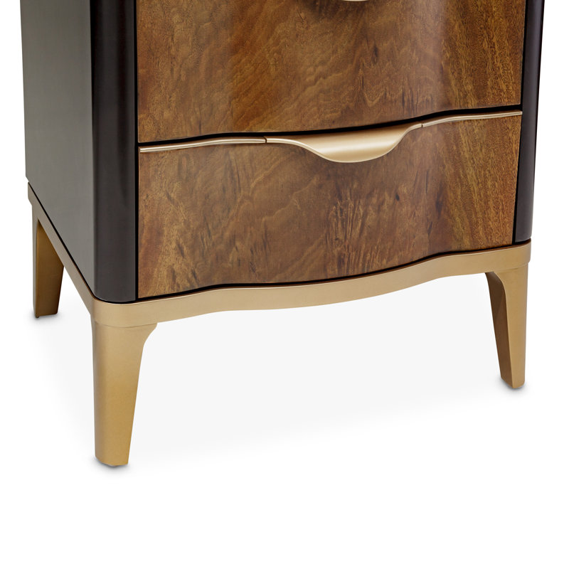 Malibu Crest 6 - Drawer Dresser, Black/Crotch Mahogany