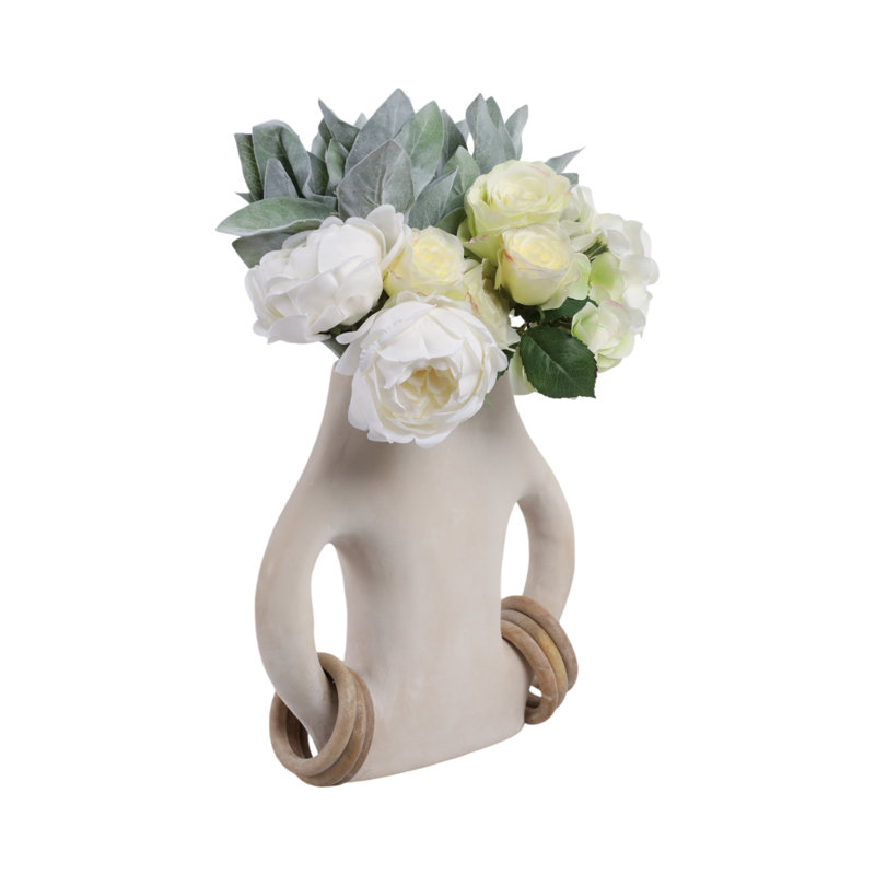Handmade Clay Table Vase, 12" H x 12" W x 12" D