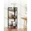 Étagère d'angle à 3 niveaux pour cuisine, salon, chambre à coucher, organisateur de rangement autoportant rustique avec structure en métal robuste, conception peu encombrante pour les petits espaces, la maison et le bureau