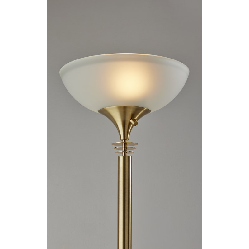 71'' Antique Brass Torchiere Floor Lamp