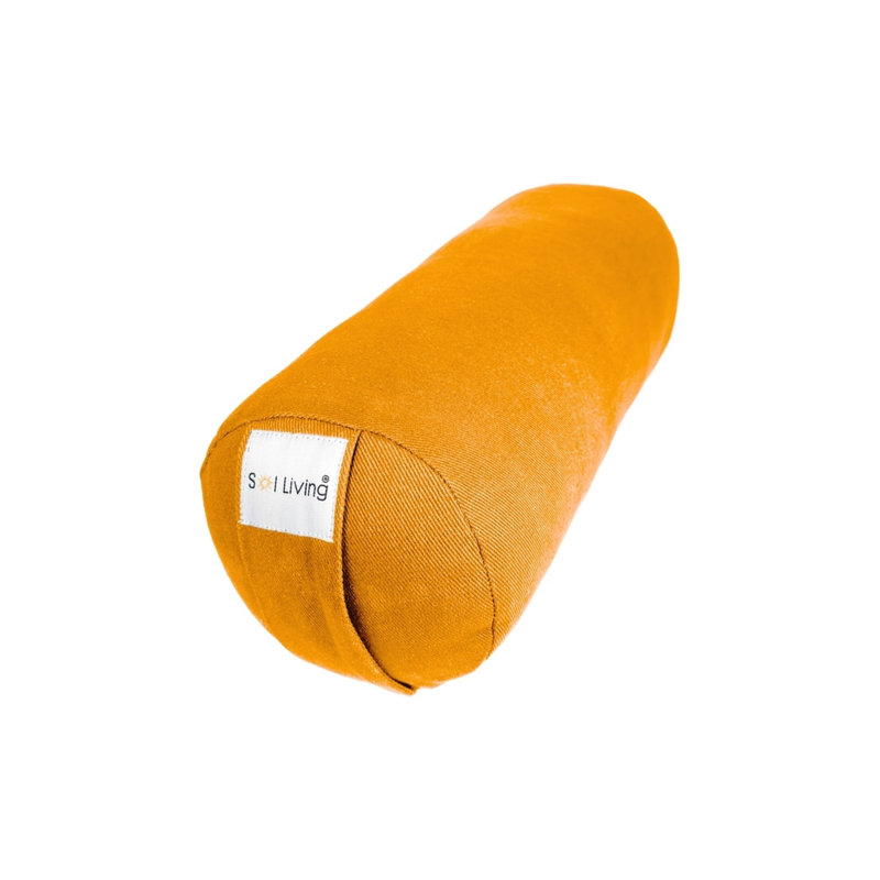 Orange Cotton Cylindrical Yoga Bolster Pillow for Kids