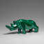 Genuine Polished Malachite Rhino Carving (196.6 Grams)