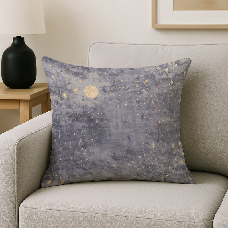 Coussin décoratif intérieur et extérieur Modern, Gris abstrait 61, Carré 16 po