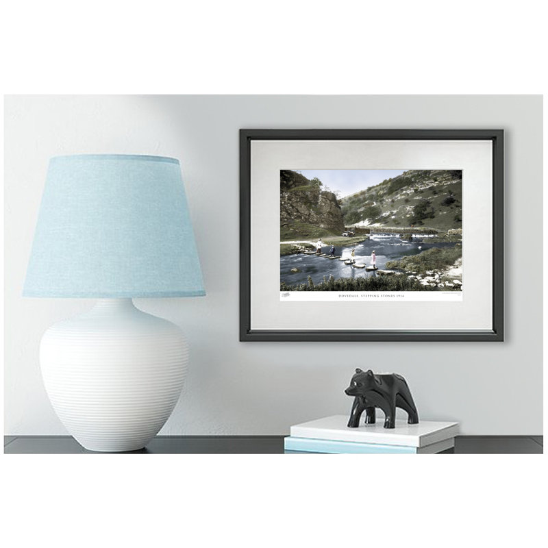 Dovedale, Stepping Stones 1914 - Single Picture Frame Print, 28cm H x 36cm W x 2.3cm D