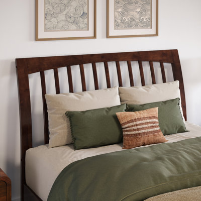 Omariah Solid Wood Traditional Slat Sleigh Headboard