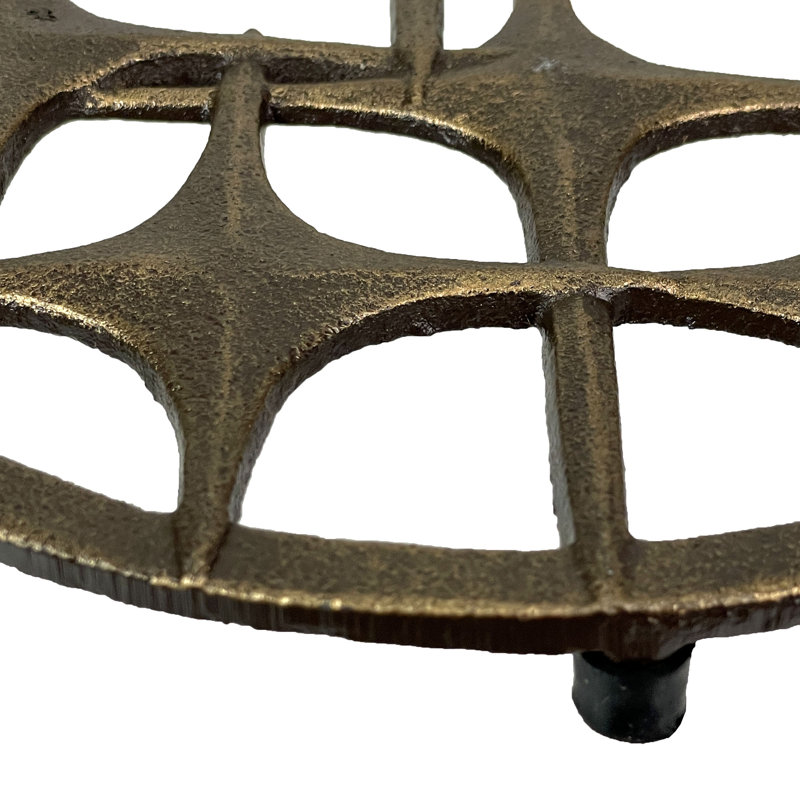 Mid Century Modern Stars Trivet – 8" Round, Durable Heat-Resistant Table Protector, Modernist Decorative Retro Kitchen Accent