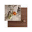 Table basse carrée en noyer et placage de marbre