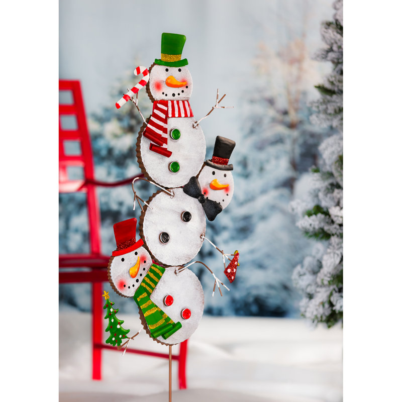 Totem de jardin bonhomme de neige