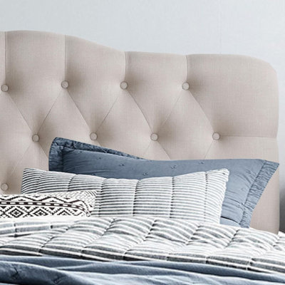 Linen Upholstered Headboard-Modern-Adjustable Height-Button Tufting