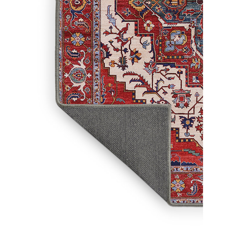 Tapis de style oriental rouge, Rectangle 2 pi x 4 pi