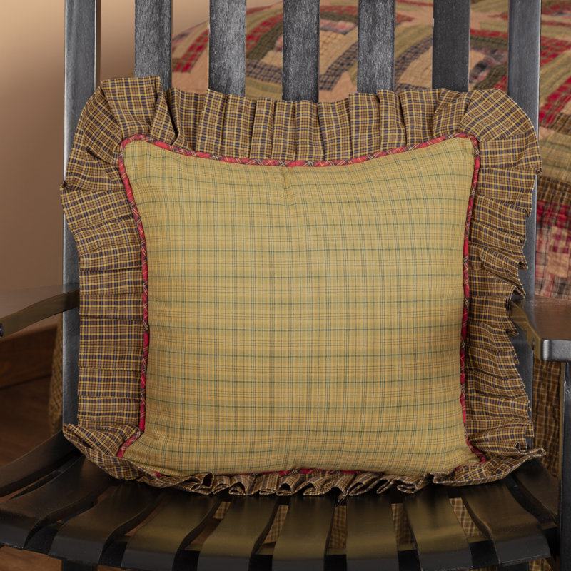 Tea Cabin Plaid Cotton Reversible Throw Pillow
