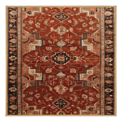 Machine Washable Persian Brown Area Rug